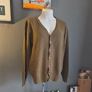 Zard Wool Cardigan Olive Green